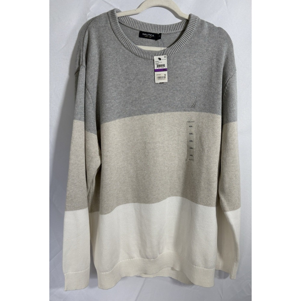 Nautica Sweater Size 2XL Mens Long Sleeve Pullover NEW 100% Cotton